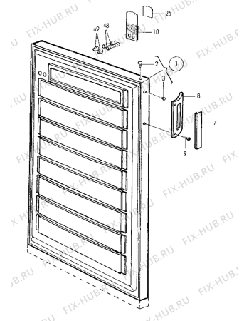 Взрыв-схема холодильника Electrolux EU2100C - Схема узла Door 003